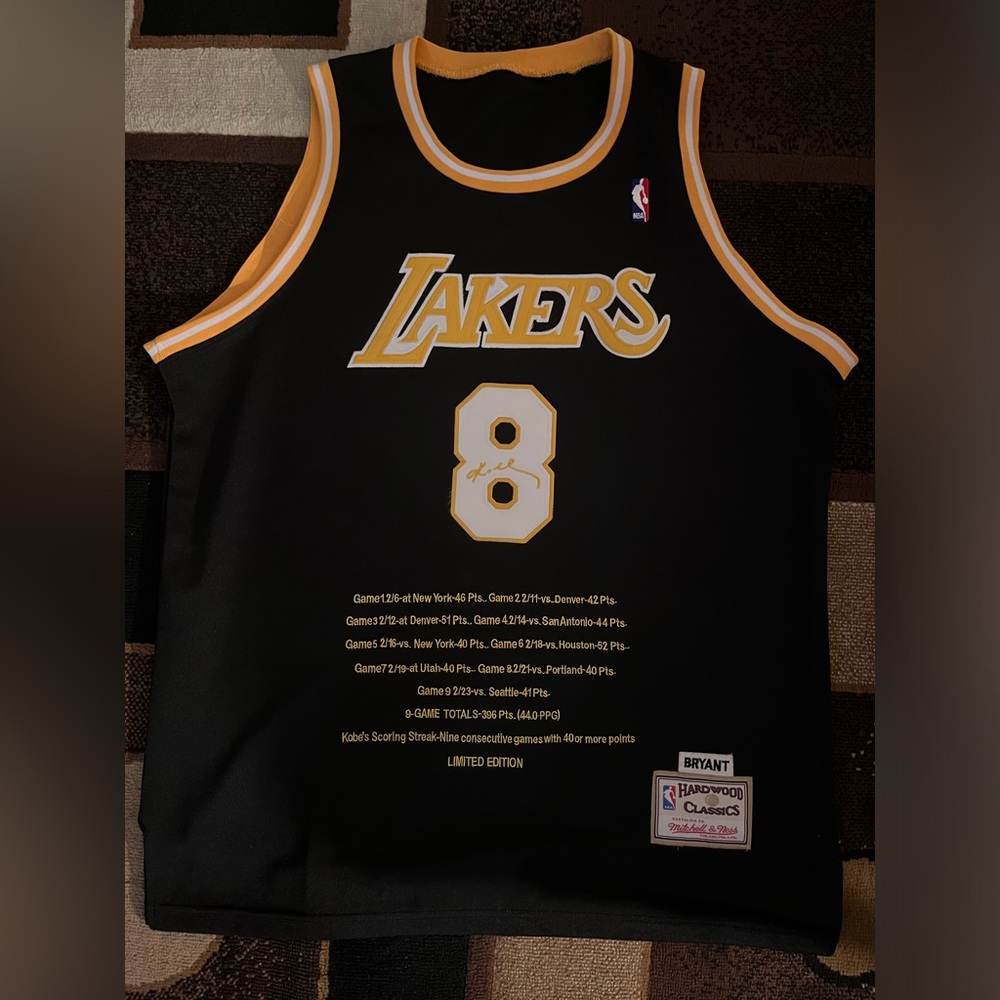 Kobe Bryant Nine Game Win Streak Jersey